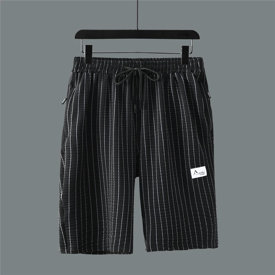 Men's plus size striped shirt and shorts summer co-ord set by Jelieora Venture, featuring a comfortable, stylish matching outfit in sizes 4XL to 11XL.