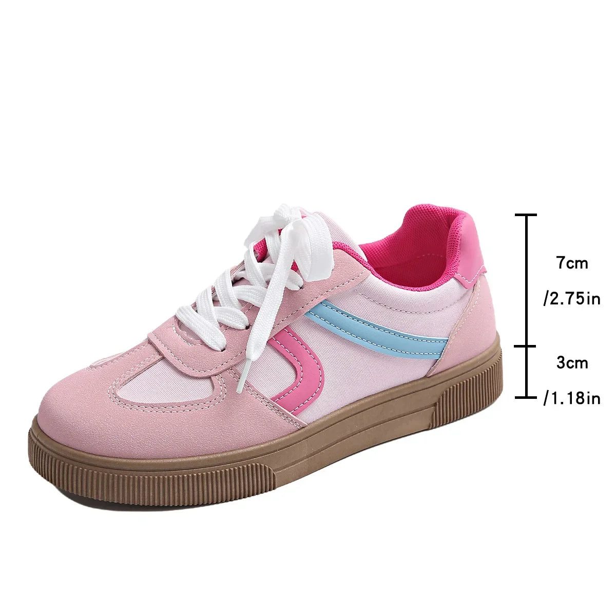 Women's Flat Casual Sports Sneakers | Lace-Up Rubber Sole