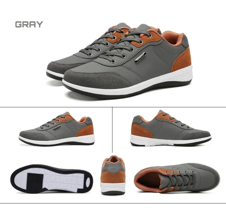 Men's waterproof trainers by Jelieora Venture featuring a sleek design, breathable fabric, and sturdy rubber soles for outdoor wear.
