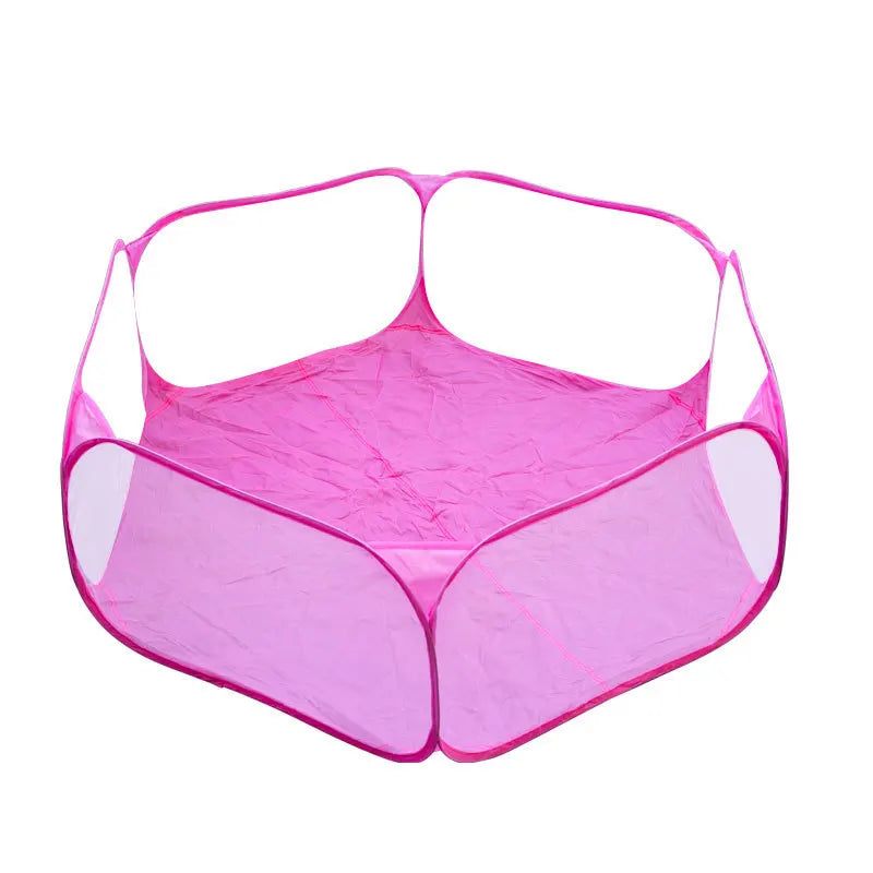 Foldable Jelieora Venture pet playpen with mesh sides and secure gate, ideal for indoor and outdoor pet containment.