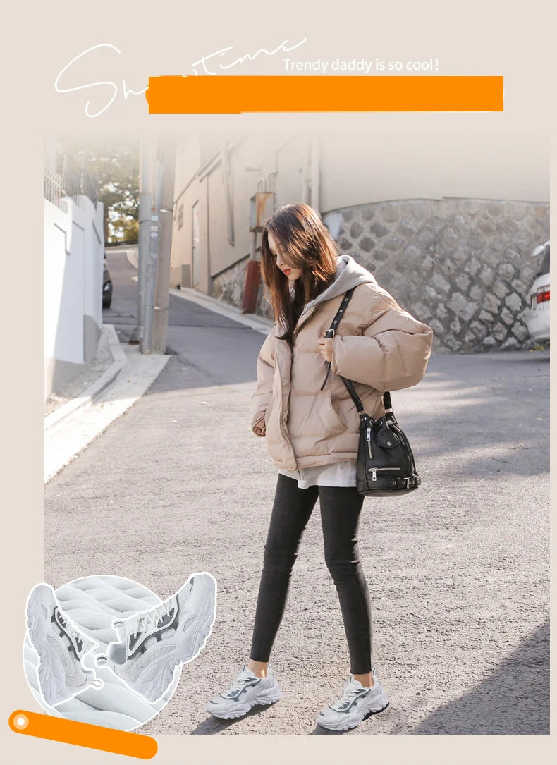 Women's Jelieora Venture vulcanised platform chunky sneakers showing black and white design with thick soles and stylish laces.