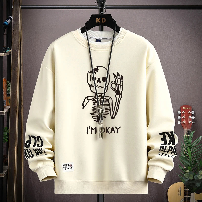 Men's Bear Print Sweatshirt by Jelieora Venture featuring a cozy design with a prominent bear graphic on the front.
