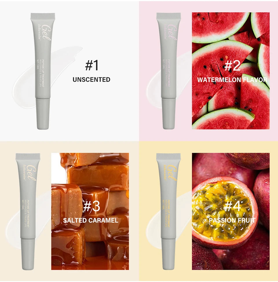 Jelieora Venture Lakerain Peptide Lip Treatment Jelly in 10ml, transparent, moisturizing and repairing lip balm gel with plumping effect