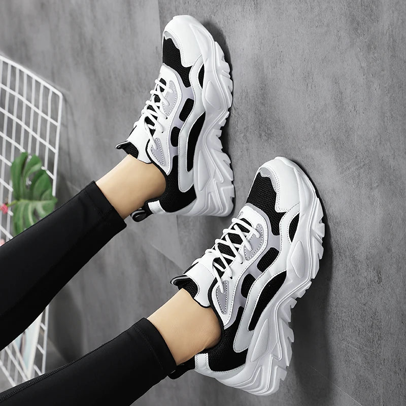 Women's Jelieora Venture vulcanised platform chunky sneakers with thick soles and stylish design, perfect for casual wear.