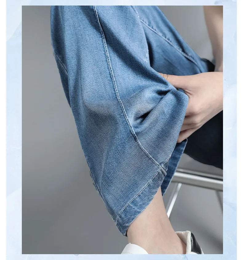 Women’s high waist wide leg jeans by Jelieora Venture, featuring a relaxed fit and classic denim style.