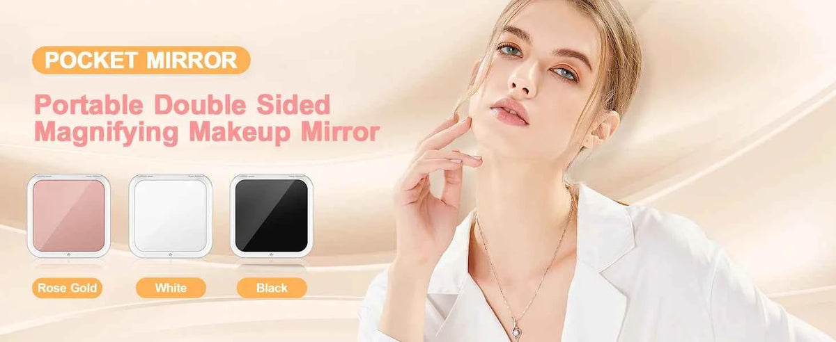 Compact 30x Magnifying Makeup Mirror with Tweezers | Travel Pocket Mirror