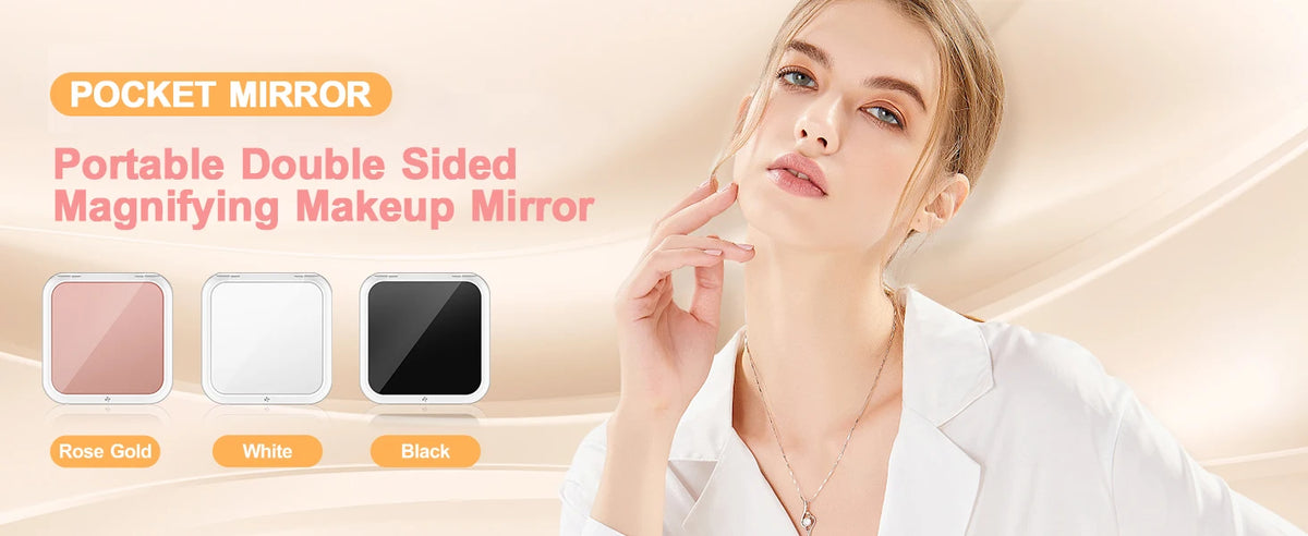 Compact 30x Magnifying Makeup Mirror with Tweezers | Travel Pocket Mirror