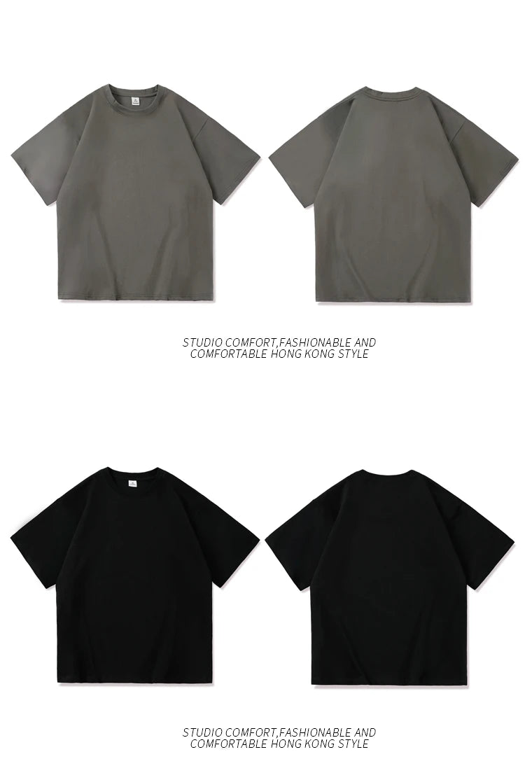 Men's solid basic hip hop cotton T-shirt by Jelieora Venture in black, shown flat, highlighting its simple design and fabric texture.