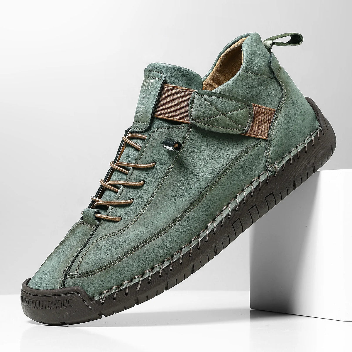 Unisex retro PU leather slip-on loafers by Jelieora Venture, stylish footwear with a classic design and comfortable fit.