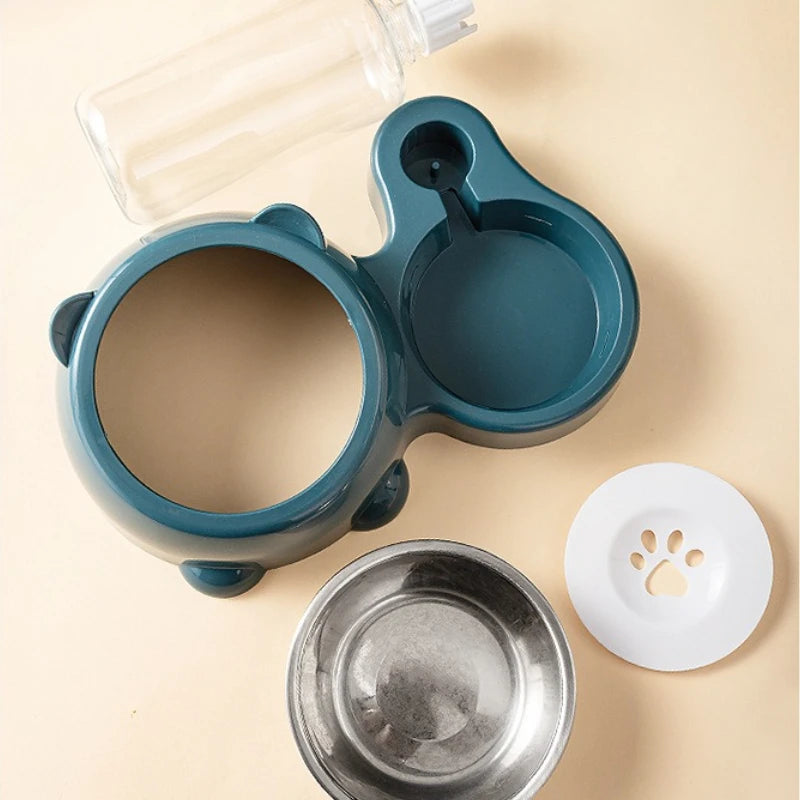 Jelieora Venture automatic pet feeder and water dispenser for cats and dogs with slanted mouth, no batteries or power needed
