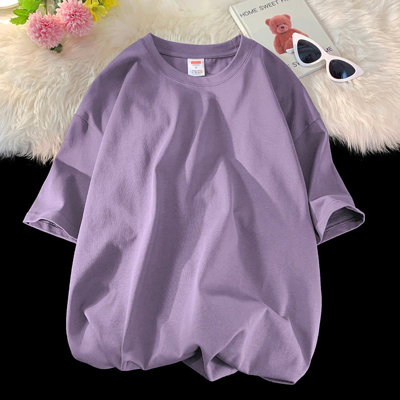 Men's solid basic hip hop cotton T-shirt in various colors by Jelieora Venture, front view showing crew neckline and fit.