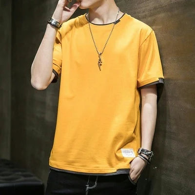 Men's casual round neck T-shirt by Jelieora Venture, shown in soft fabric with a classic fit and simple design.