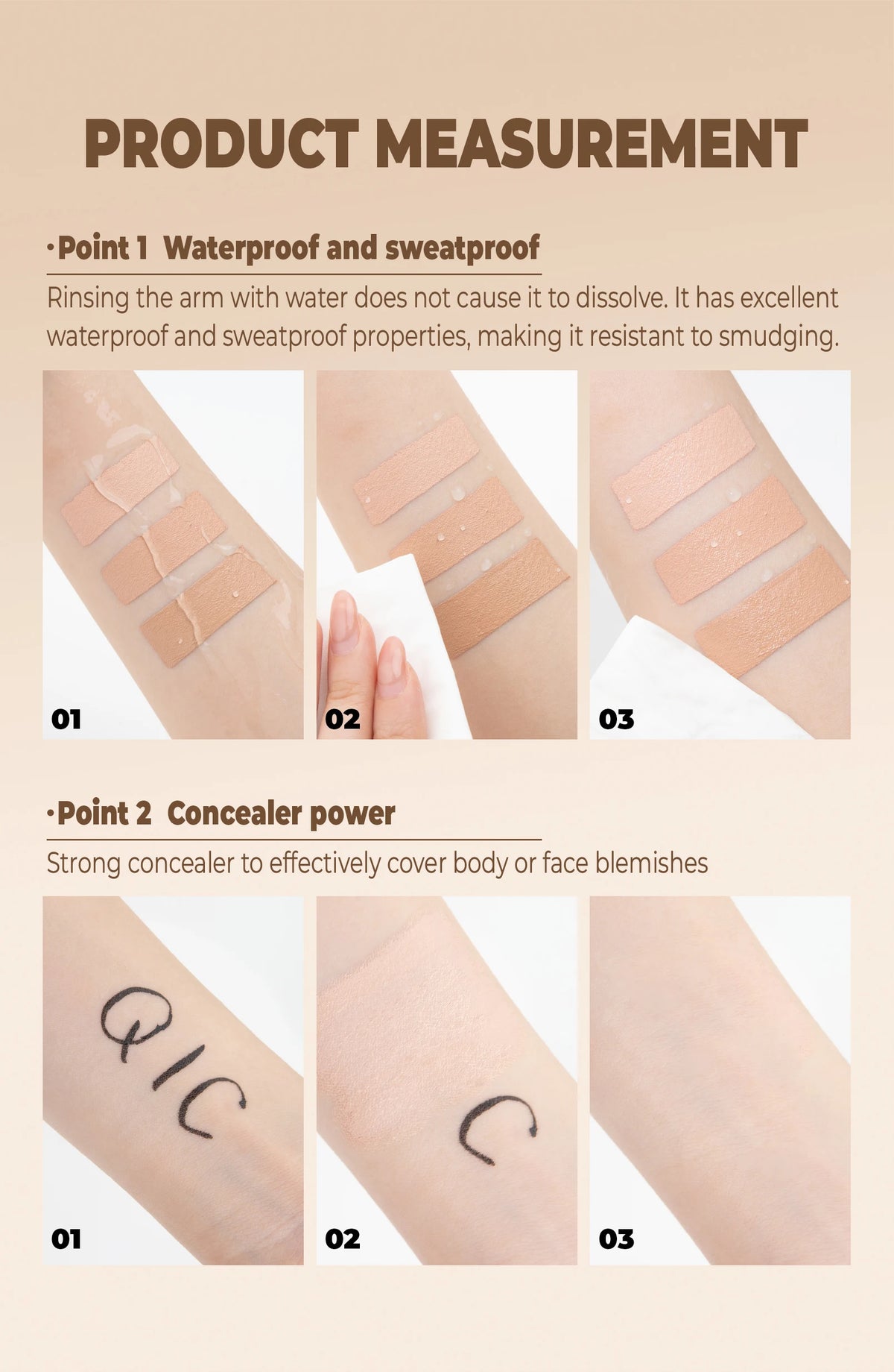 Jelieora Venture full coverage makeup concealer and contour cream in a sleek tube with applicator, designed for flawless skin coverage.