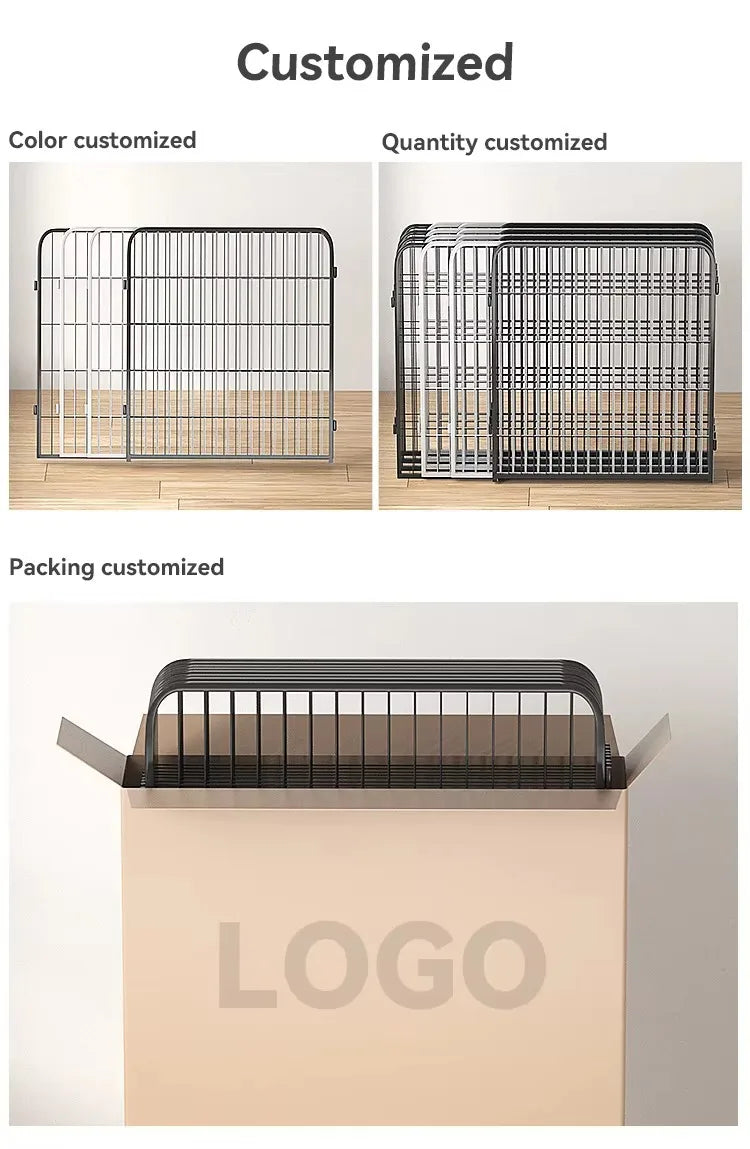 Heavy-duty Jelieora Venture dog playpen with ground stakes, indoor and outdoor pet fence for safe puppy and dog containment.