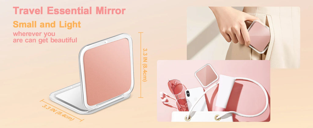 Compact 30x Magnifying Makeup Mirror with Tweezers | Travel Pocket Mirror