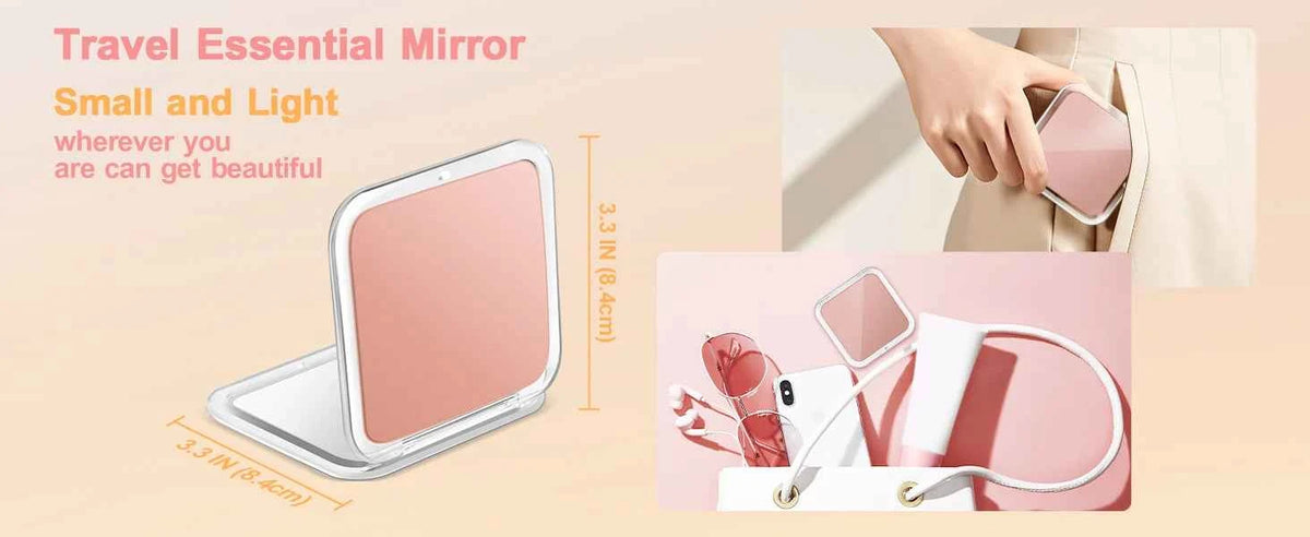 Compact 30x Magnifying Makeup Mirror with Tweezers | Travel Pocket Mirror