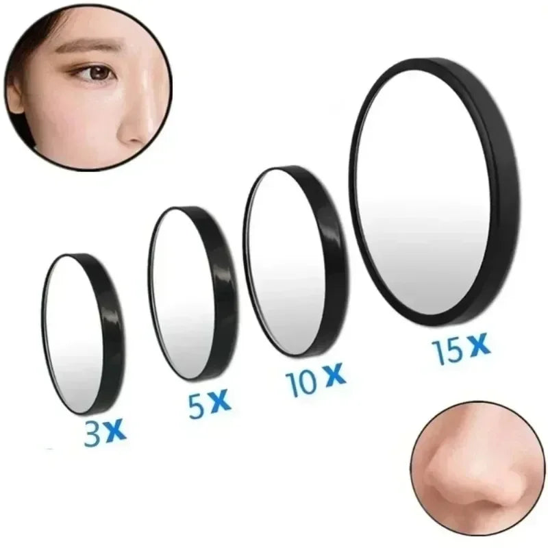 Round Magnifying Mirror with Suction Cup | 5x 10x 15x Bathroom Mirror