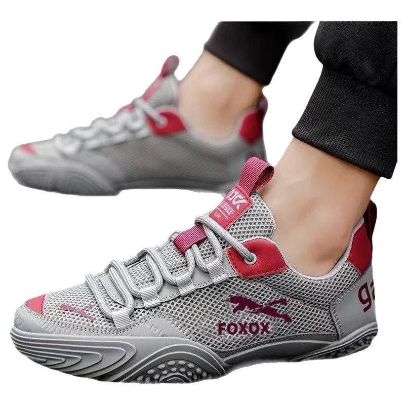 Men's mesh running trainers by Jelieora Venture featuring lightweight mesh uppers and supportive rubber soles for active running.