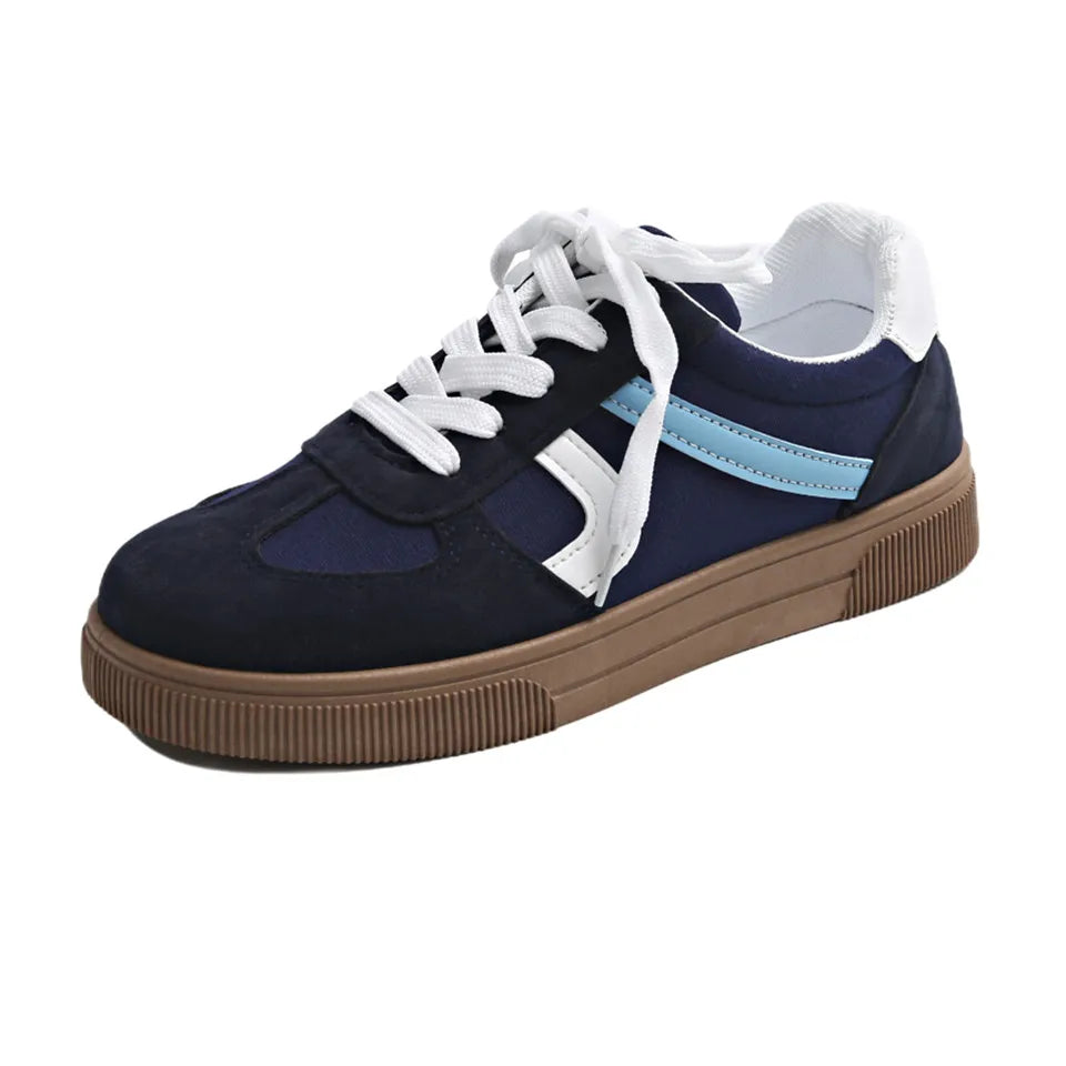 Women's Flat Casual Sports Sneakers | Lace-Up Rubber Sole