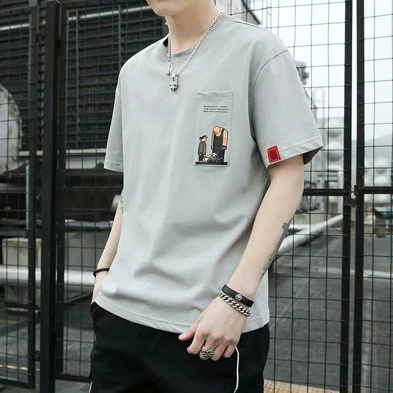 Men's casual round neck T-shirt by Jelieora Venture, shown in a relaxed fit, soft fabric, and classic design.