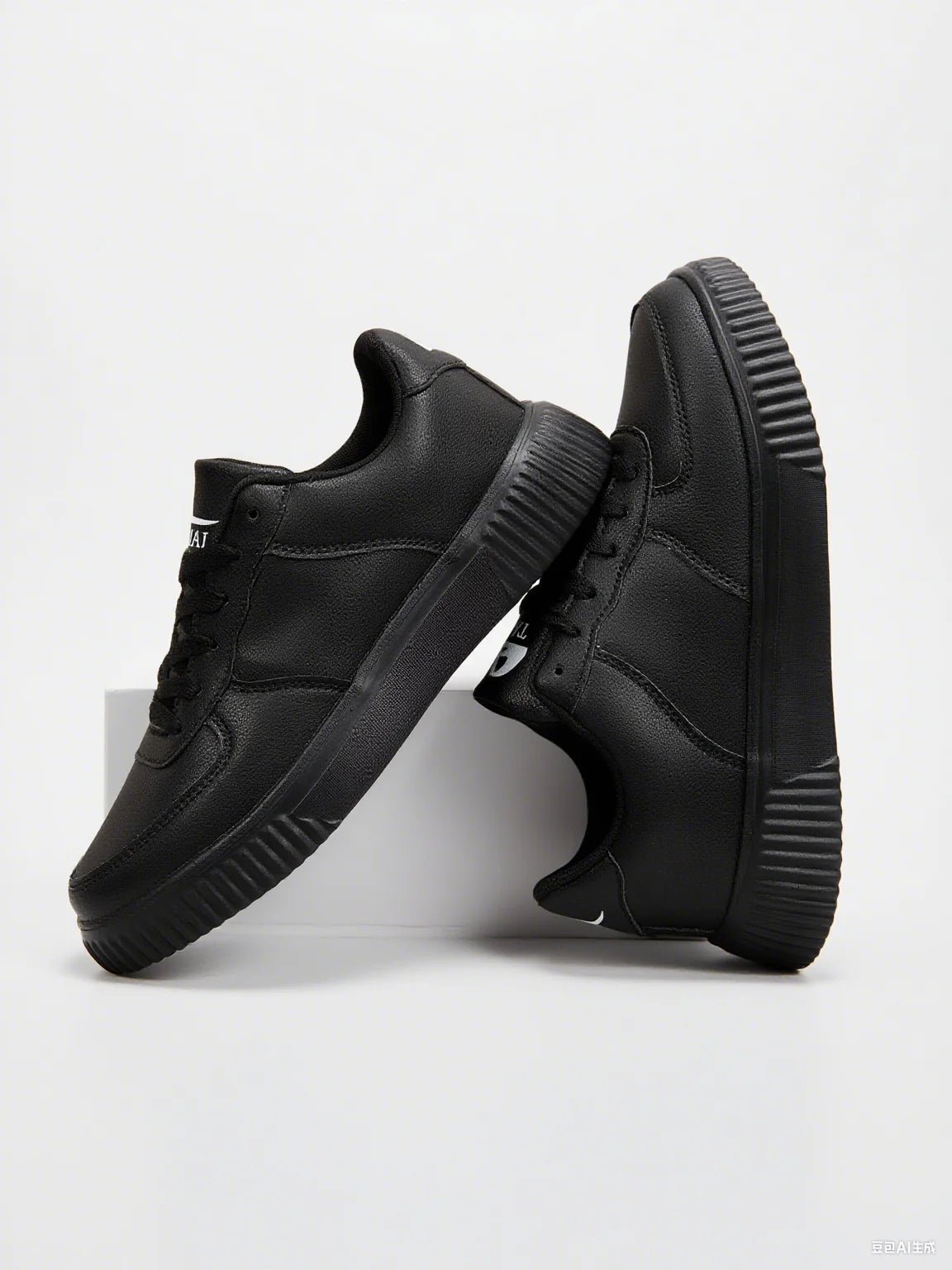 Men's white leather sneakers by Jelieora Venture with clean design and white rubber soles, displayed on a neutral background.