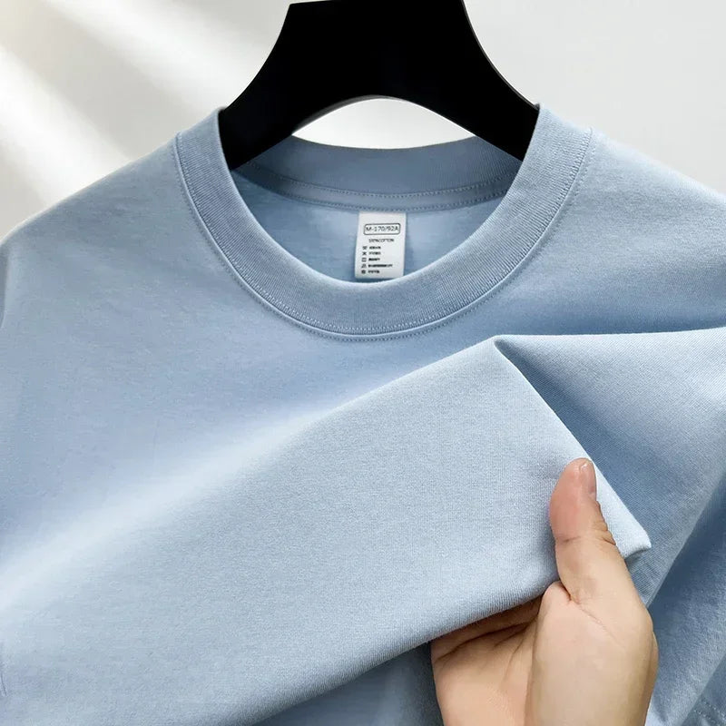 Men's white 100% cotton round neck T-shirt by Jelieora Venture, showcasing breathable fabric and classic fit.