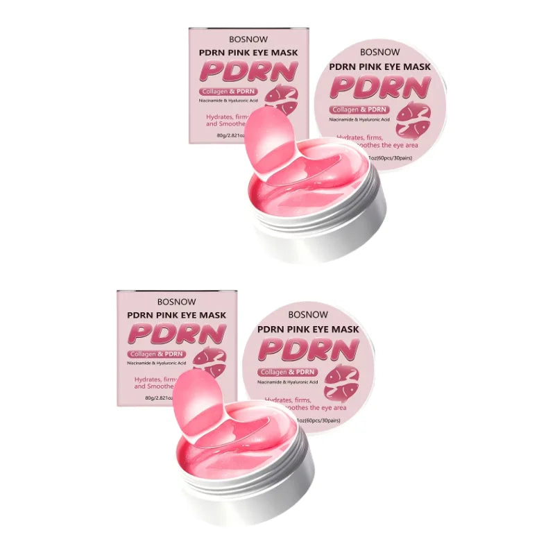 Jelieora Venture pink eye patches with 60 pieces, gel under-eye pads for deep hydration, cooling, and improving skin around the eyes.
