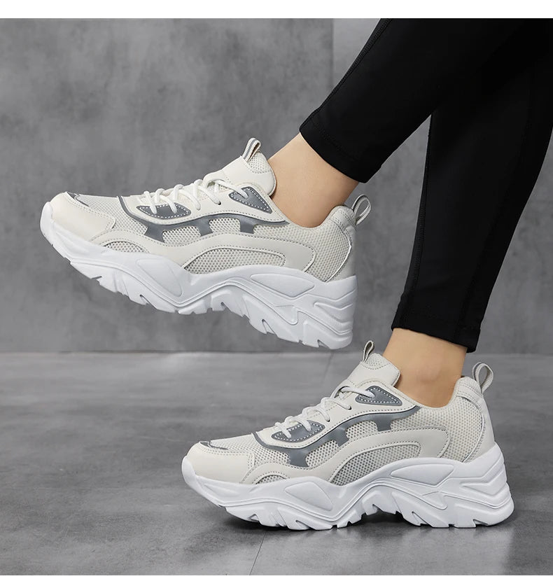Women's Jelieora Venture vulcanized platform chunky sneakers with thick soles and stylish design, perfect for casual wear.