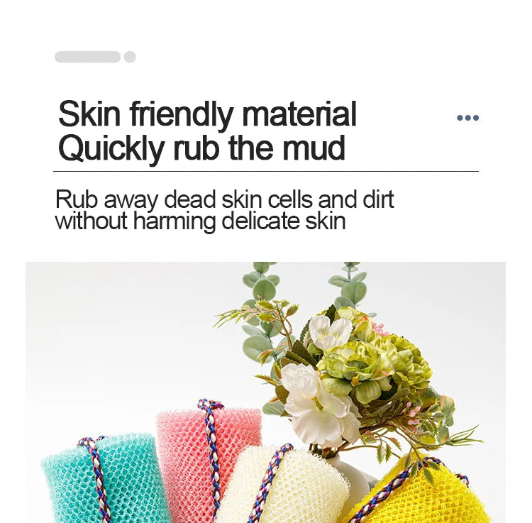 African net bath sponge by Jelieora Venture, exfoliating shower puff with back gant for body cleansing and exfoliation.