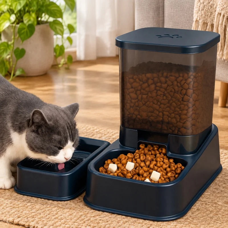 Jelieora Venture automatic pet feeder and waterer with portion control for dogs and cats, battery-free pet accessories.