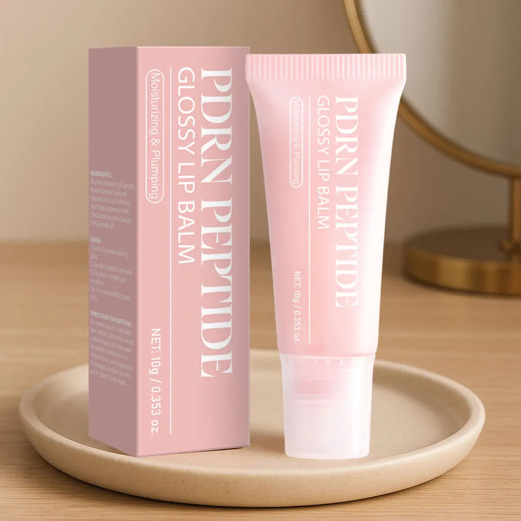 Jelieora Venture PDRN Peptide Jelly Gloss Balm with pink peptide, hyaluronic acid, and ceramide for shiny, moisturized lips.