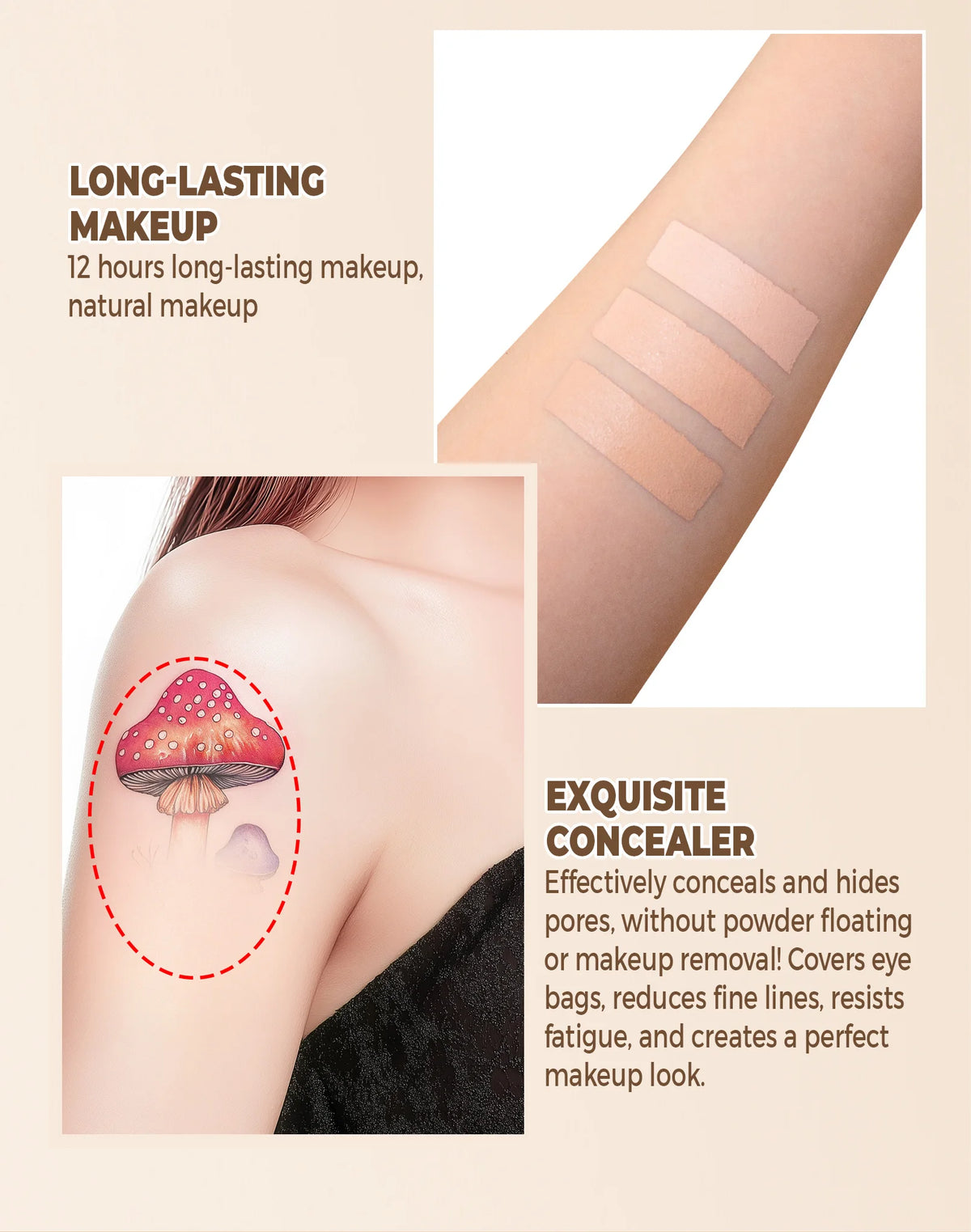 Jelieora Venture full coverage concealer and contour cream in a makeup compact, showcasing the product's smooth texture.