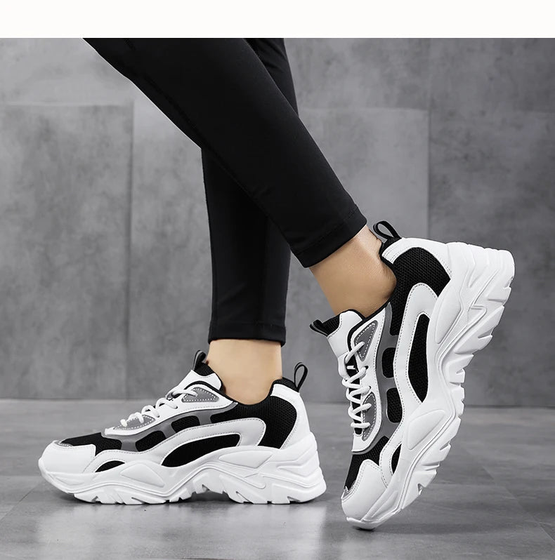 Women's Jelieora Venture vulcanised platform chunky sneakers with thick soles and stylish design, perfect for casual wear.