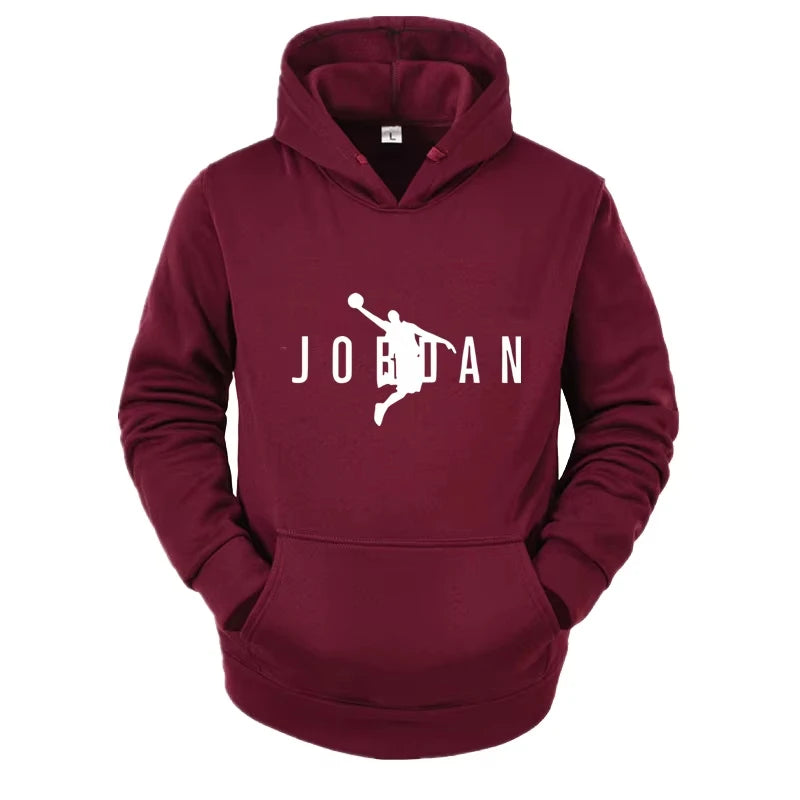 Men's slim fit sports hoodie by Jelieora Venture, shown in dark gray with a front pocket and adjustable drawstrings.