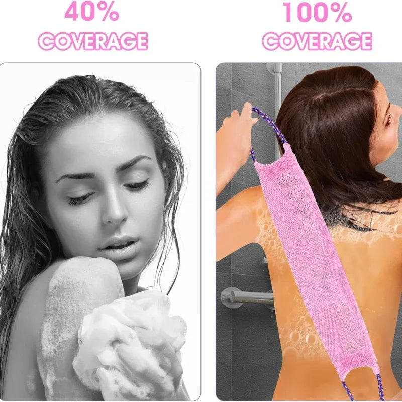Jelieora Venture African net bath sponge for exfoliating and cleansing the back and body during showering.
