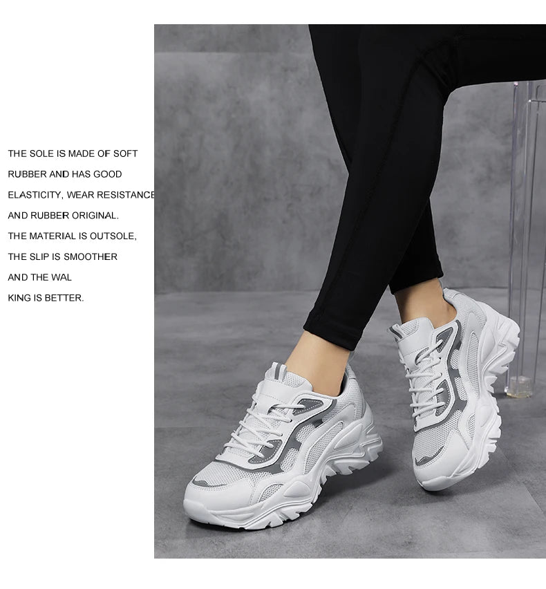Jelieora Venture women's vulcanised platform chunky sneakers with thick soles and stylish design, perfect for casual footwear.