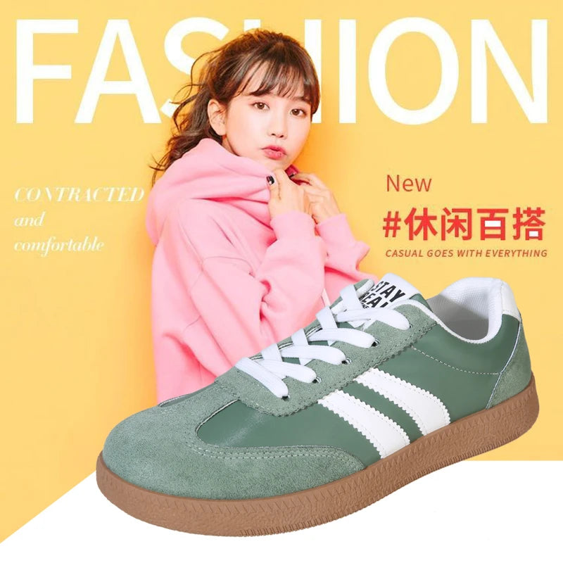 Women's Contrast Colour Casual Sport Sneakers | Lightweight Non-Slip Trainers