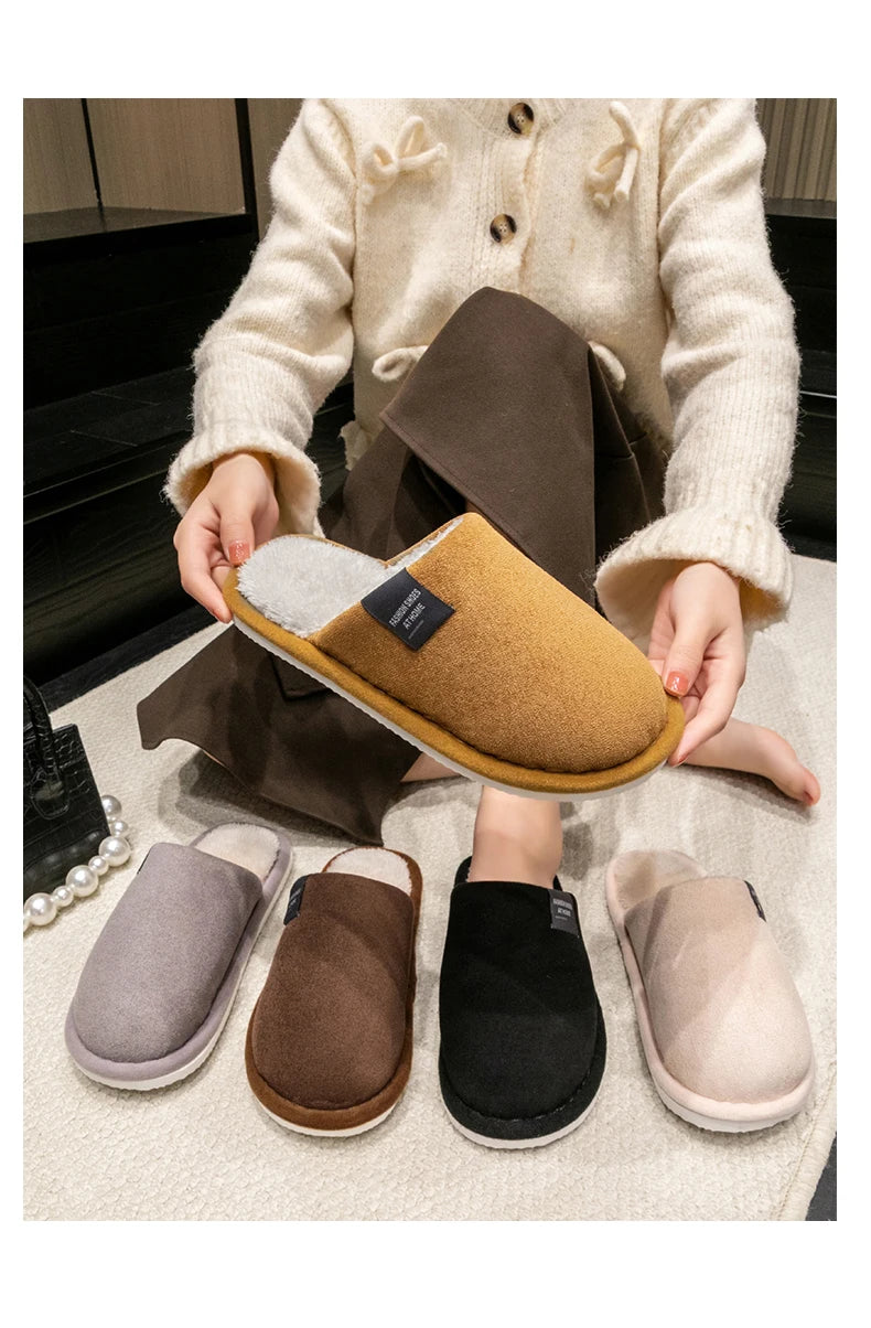 Men's warm house slippers by Jelieora Venture featuring plush lining and slip-on design for cozy indoor comfort.
