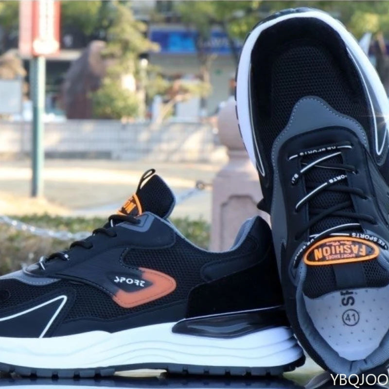 Men's Breathable Casual Platform Trainers | Lightweight Lace-Up Sports Shoes