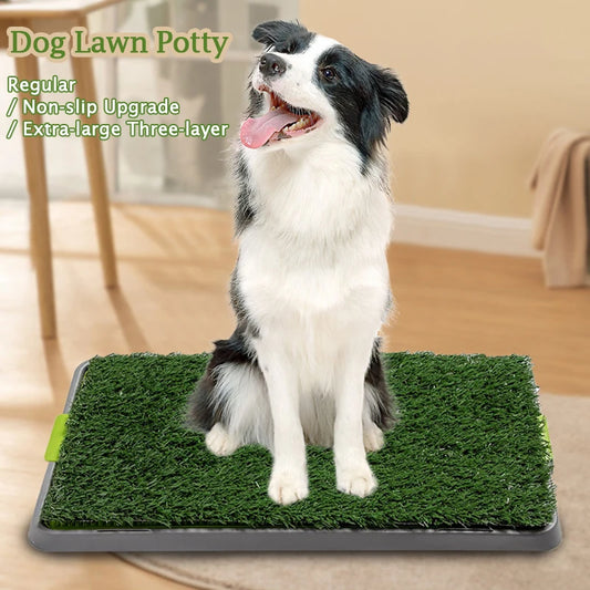 Jelieora Venture artificial grass dog potty with splashproof washable pee pads and tray for indoor pet training and hygiene.