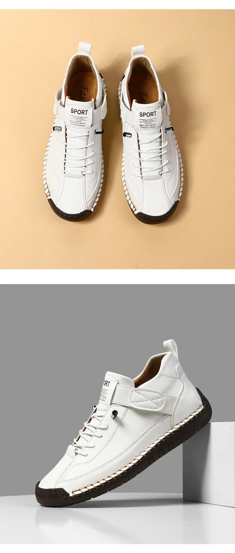 Unisex retro slip-on loafers by Jelieora Venture featuring classic brown PU leather and comfortable design for everyday wear.