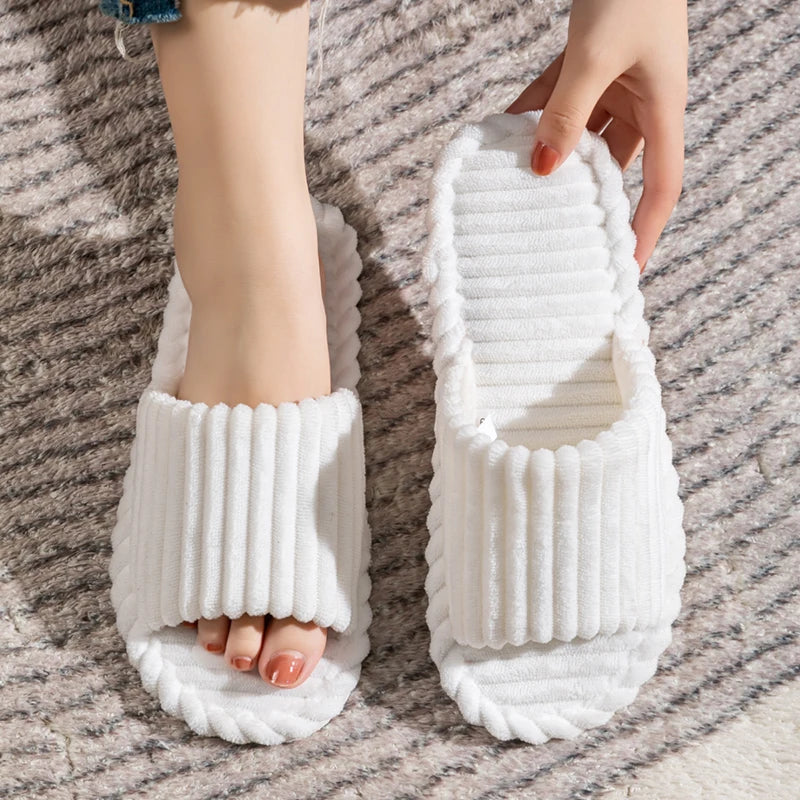 Men's open toe slippers by Jelieora Venture, featuring soft fabric and cushioned soles for comfortable indoor wear.