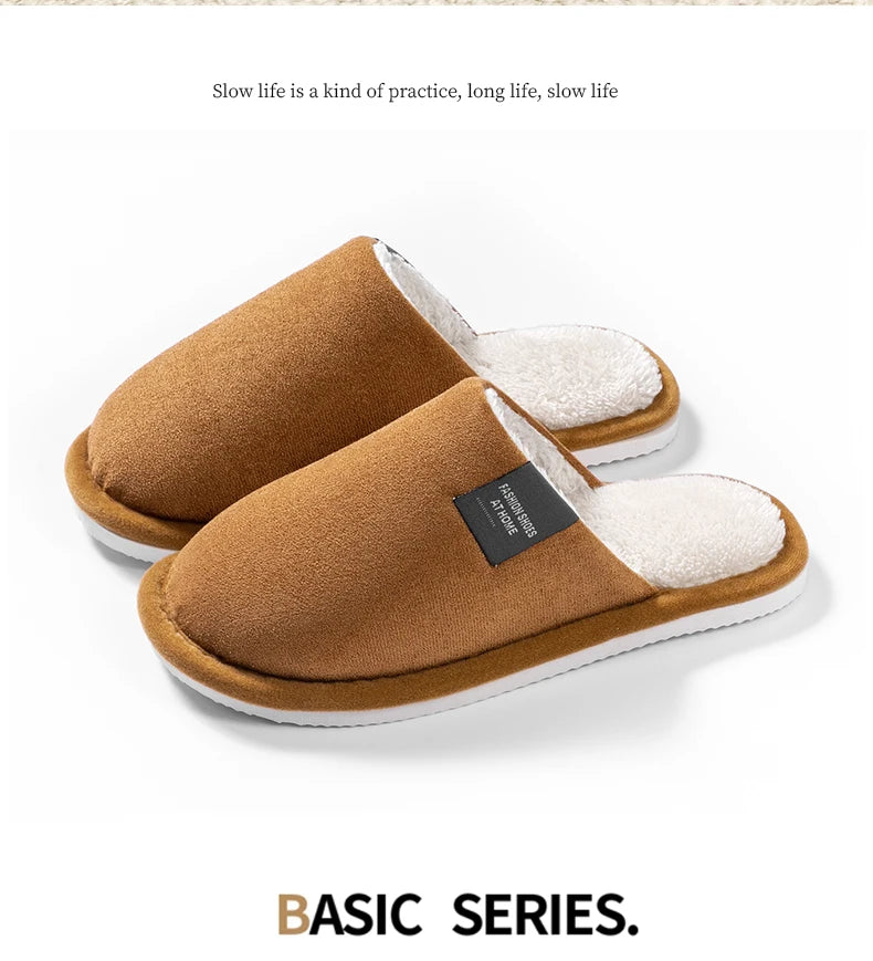 Men's warm house slippers by Jelieora Venture featuring soft fabric and cozy design for indoor comfort.