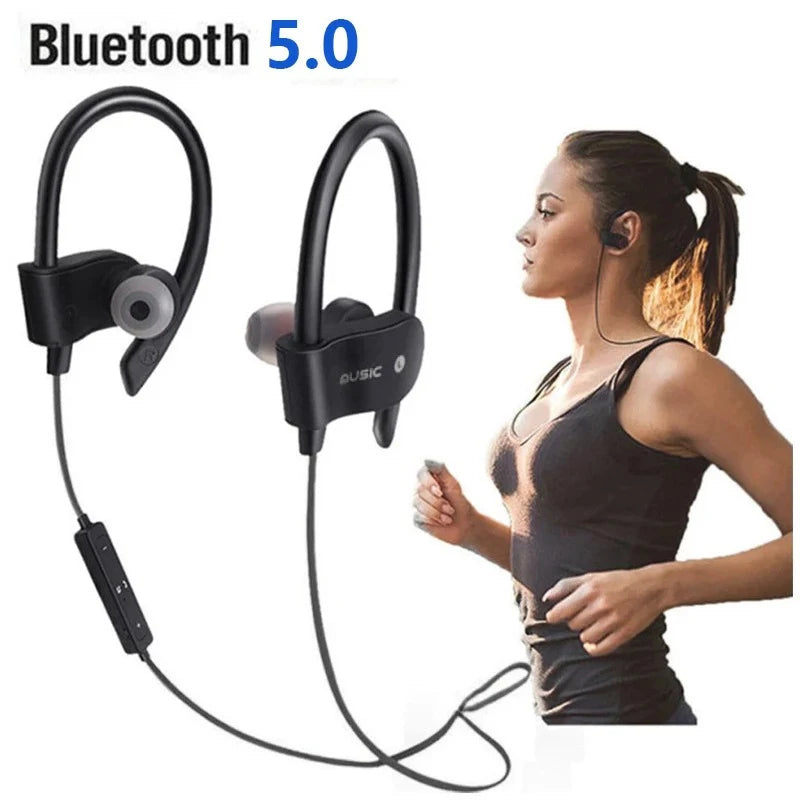 Wireless Bluetooth Ear Hook Neckband Earbuds with Mic