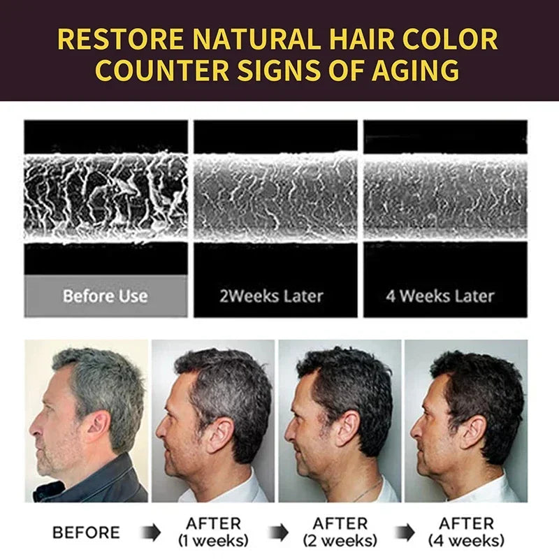 Jelieora Venture 3-in-1 darkening hair colour shampoo for hair and scalp care, showing the bottle with dark purple liquid and branding.