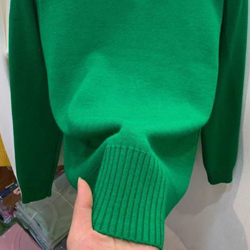 Jelieora Venture women's turtleneck knit pullover sweater, soft and cozy tops with a classic turtleneck design.