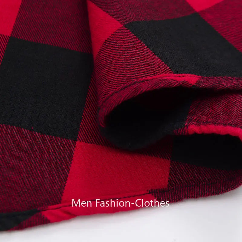 Men's 100% cotton flannel plaid shirt by Jelieora Venture, featuring a classic checkered pattern and button-up front.