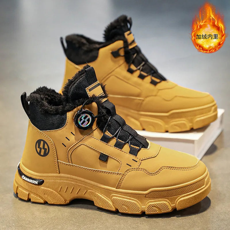 Men's High Top Faux Suede Lace-Up Casual Boots