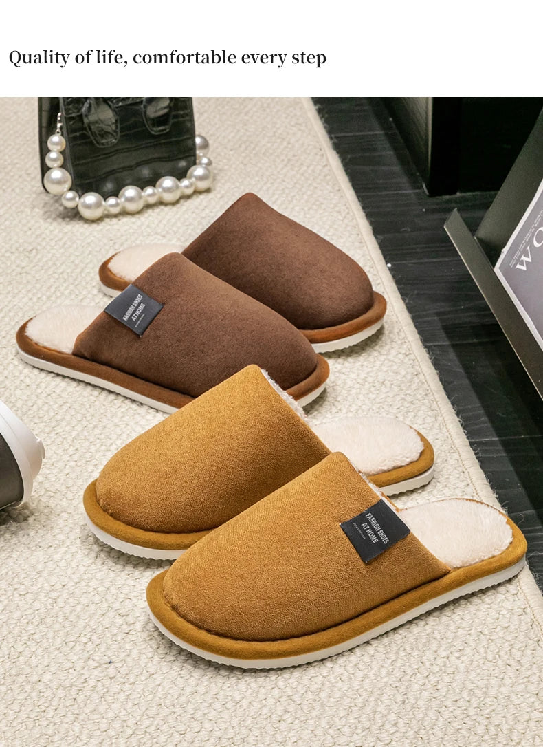 Men's warm house slippers by Jelieora Venture with soft fabric and cozy sole for comfortable indoor wear.