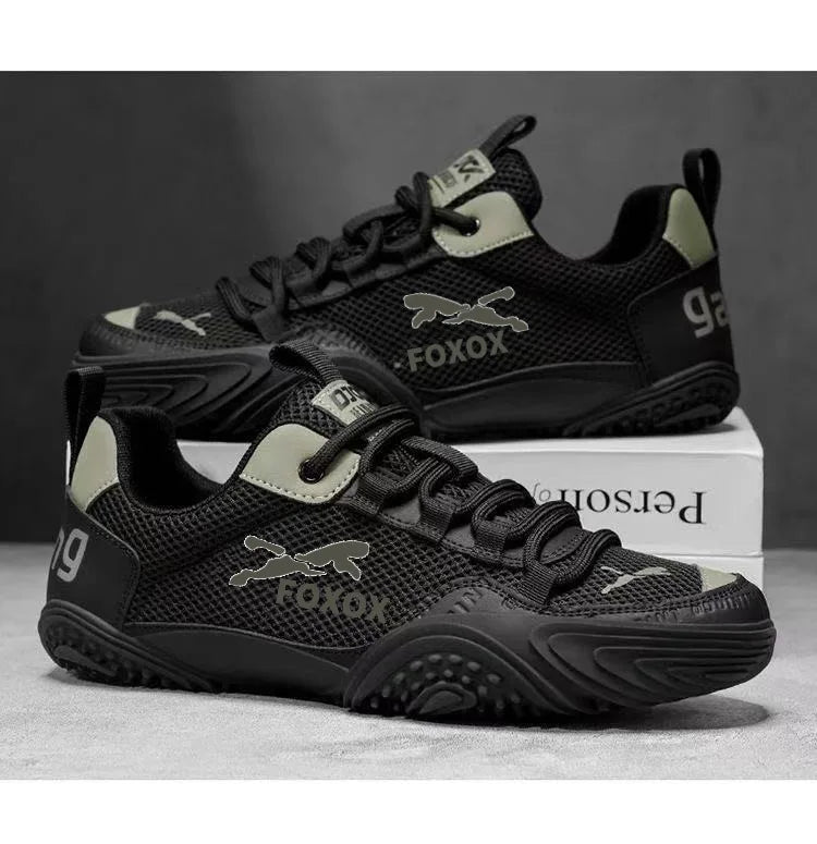 Men's mesh running trainers by Jelieora Venture featuring breathable mesh uppers and athletic design for comfort and performance.
